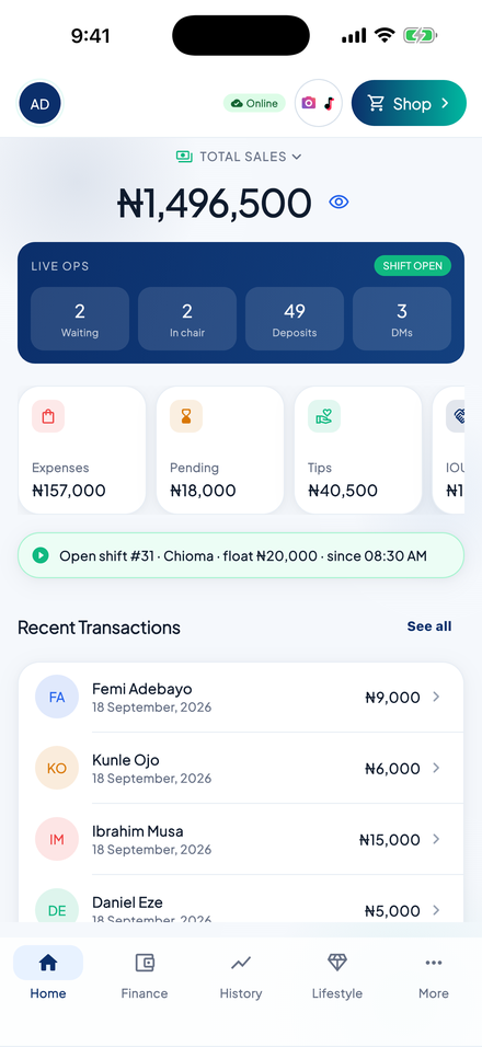 Owner home dashboard